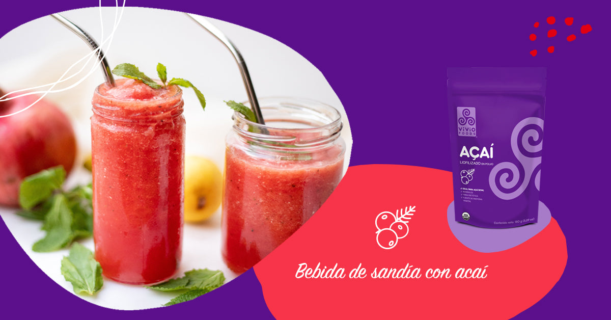 Agua de sandía con Açaí