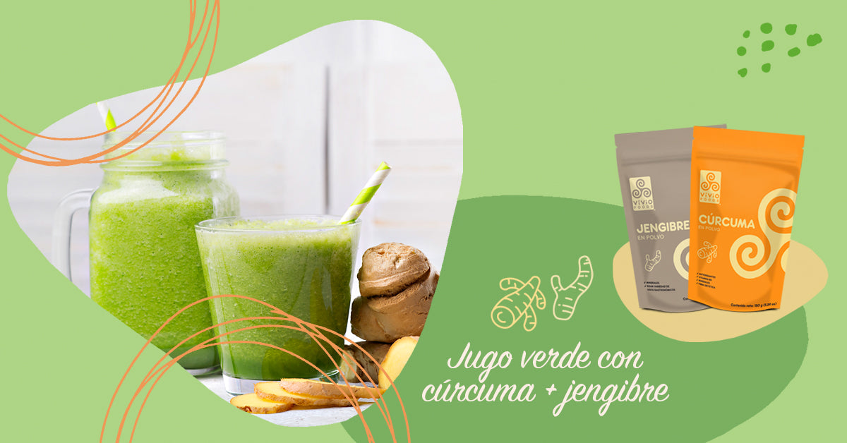 RECETA - Jugo verde con cúrcuma y jengibre