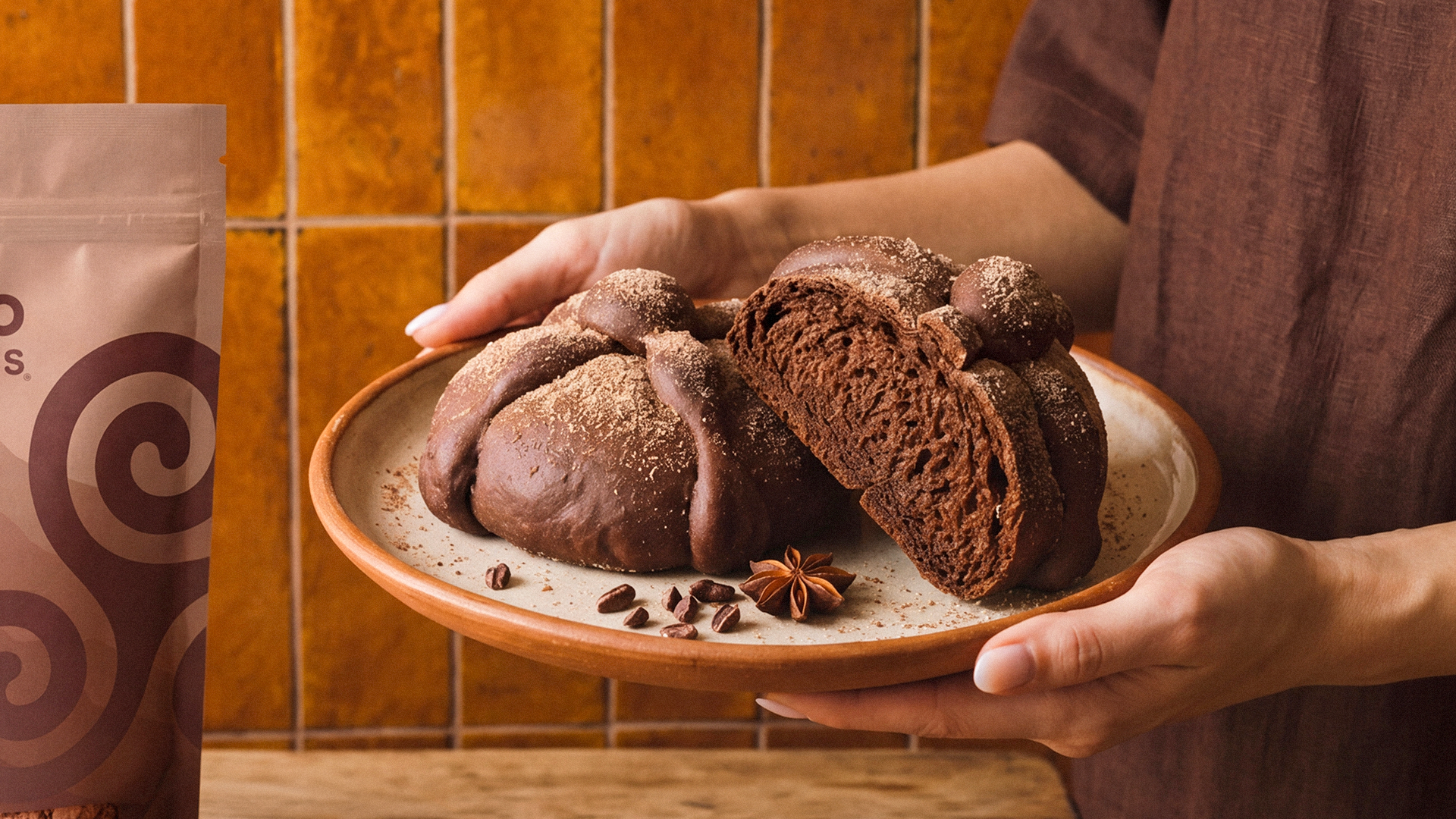 Pan de Muerto con Cacao