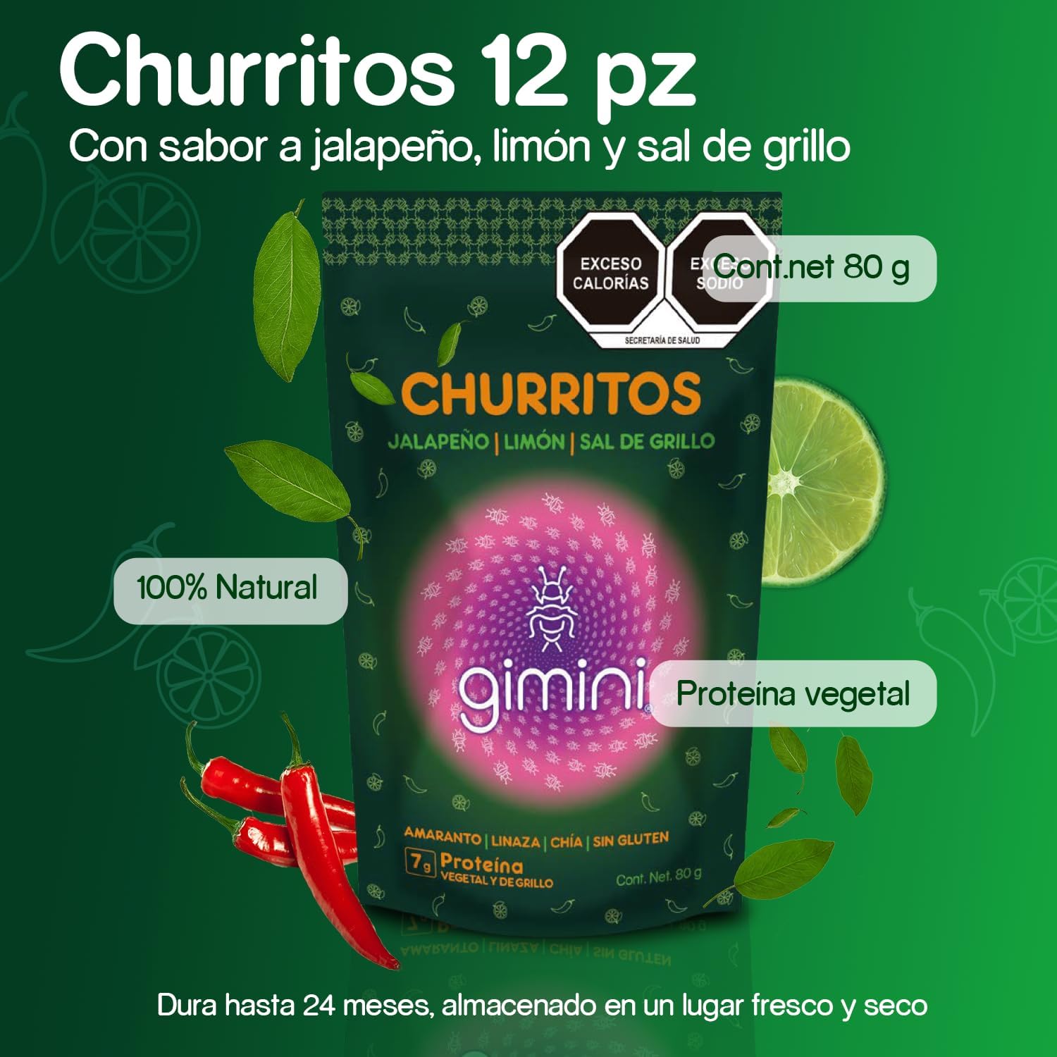 hurritos Jalapeño Limón y Sal de Grillo 12pz